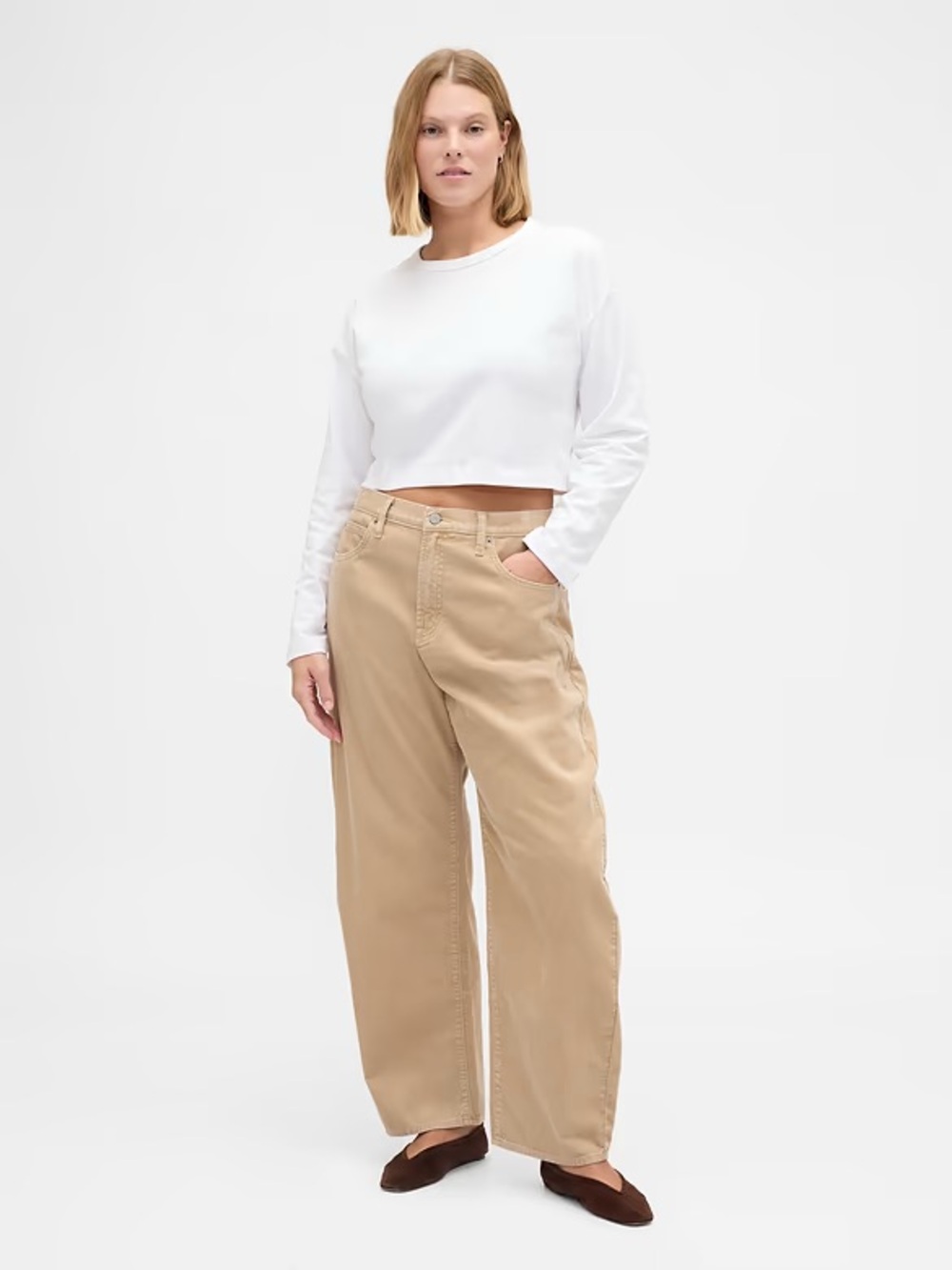 High Rise Corduroy Barrel Pants